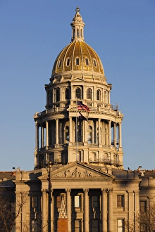 USA, Colorado, Denver, Colorado State Capitol, exterior, sunset