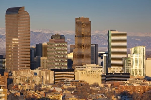 Rockies Prints: USA, Colorado, Denver, elevated view of downtown from Cheesman Park, dawn