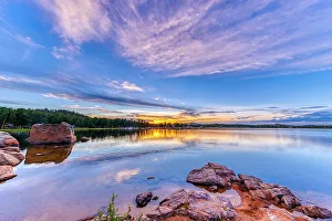 Images Dated 25th October 2022: USA, Colorado, Dowdy Lake. Sunset on lake