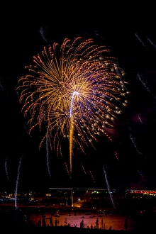 Images Dated 4th July 2013: USA, Colorado, Frisco, Dillon Reservoir. Fireworks display on July 4th. Credit as