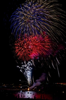 Images Dated 4th July 2013: USA, Colorado, Frisco, Dillon Reservoir. Fireworks display on July 4th. Credit as