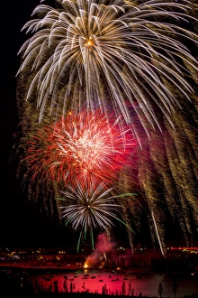 Images Dated 4th July 2013: USA, Colorado, Frisco, Dillon Reservoir. Fireworks display on July 4th. Credit as