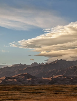 San Luis Valley Prints: USA, Colorado, Great Sand Dunes National Park and Preserve, Lenticular clouds over