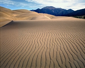 USA, Colorado, Great Sand Dunes NM. Ripples create interesting patterns in the dunes