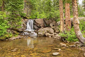 Images Dated 15th November 2021: USA, Colorado, Gunnison National Forest. Waterfall scenic