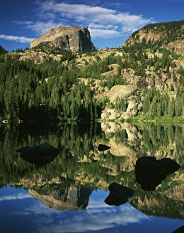 Images Dated 11th February 2013: USA, Colorado, Hallett Peak reflected on Bear Lake, Rocky Mountains National Park
