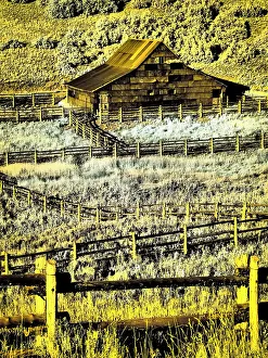 Dallas Divide Prints: USA, Colorado. Infrared of old barn along Last Dollar Road