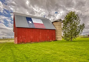 Silo Prints: USA, Colorado, Larimer County. Red in farm field. Credit as Fred Lord / Jaynes Gallery /