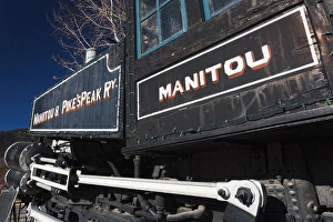 Images Dated 17th December 2011: USA, Colorado, Manitou Springs, Manitou and Pikes Peak Railway locomotive
