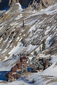 Mine Prints: USA, Colorado, Monarch, ruins of the Madonna Mine, winter