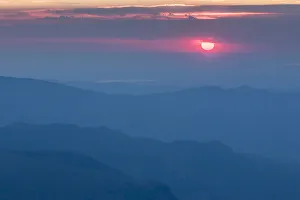 Smoke Prints: USA, Colorado, Mt. Evans. Smoky sunrise. Credit as: Cathy and Gordon Illg / Jaynes