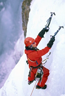 USA, Colorado, Ouray. Ice Climbing. (MR)