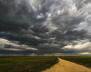 Pathway Prints: USA, Colorado, Pawnee Grasslands, storm