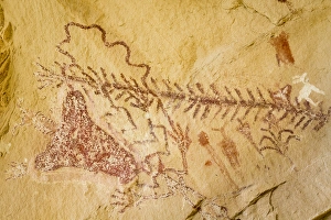 Pictograph Prints: USA, Colorado. Pictographs in Canyon Pintado National Historic District. Credit as