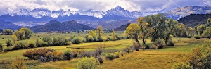 Ridgway Prints: USA, Colorado, Ridgway. Harvest is ending in Ridgway, just below the San Juan Mountains