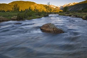Images Dated 10th June 2008: USA, Colorado, Rocky Mountains, Rocky Mountain National Park, creek carrying snow
