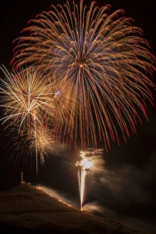 Sparkle Prints: USA, Colorado, Salida. July 4th fireworks display