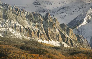 Images Dated 31st October 2018: USA, Colorado, San Juan Mountains. Ophir Needles after an autumn snowfall. Credit as