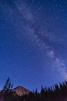 Milky Way Prints: USA, Colorado, San Juan Mountains. Milky Way and Red Mountain Peak