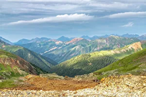 Images Dated 15th November 2021: USA, Colorado, San Juan Mountains. Hurricane Pass and wildflowers