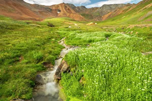 Images Dated 15th November 2021: USA, Colorado, San Juan Mountains. Waterfall cascade