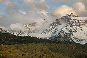 Sneffels Wilderness Prints: USA, Colorado, Sneffels Range. Clouds over mountain landscape
