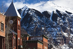 USA, Colorado, Telluride, Main Street buildings
