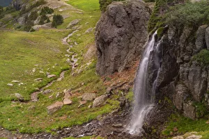 Images Dated 14th January 2022: USA, Colorado, Uncompahgre National Forest. Landscape with Porphyry Falls and stream