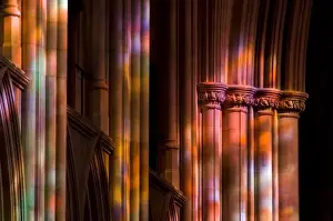 USA, DC, Washington, Washington National Cathedral, colorful stone columns
