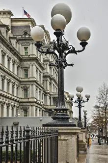 Decorative Prints: USA, District of Columbia. A snowy afternoon along the Streets of the District