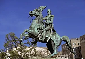 Hero Prints: USA, District of Columbia. The triumphant, patinaed bronze statue of Andrew Jackson