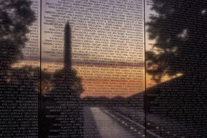 Images Dated 26th December 2020: USA, District of Columbia, Washington. Vietnam Veterans Memorial with reflection of
