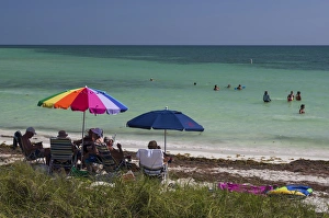 Images Dated 23rd February 2012: USA, Florida, Bahia Honda State Park. Visitors enjoy Sandspur Beach