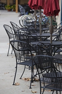 Central Florida Prints: USA, Florida, Celebration, cafe tables