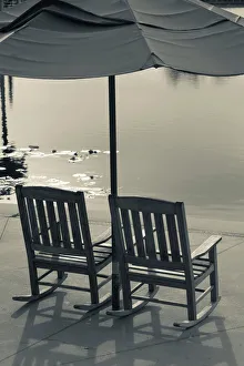 USA, Florida, Celebration, lakeside chairs