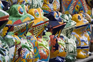 Statuary Prints: USA, Florida. Ceramic frog statuary for sale at a nursery