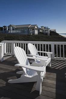 Images Dated 6th January 2010: USA, Florida, Florida Panhandle, Seaside, beach pavillion, chairs