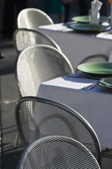 Images Dated 29th December 2006: USA, Florida, Miami Beach: Lincoln Road, Outdoor Cafe Table Setting