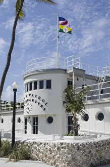 Nautical Prints: USA, Florida, Miami Beach. Nautical style Beach Patrol Headquarters in South Beach