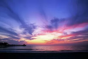 USA, Florida, Naples, Naples Pier at Sunset