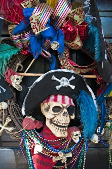 Tampa Prints: USA, Florida, Tampa. Gasparilla Festival wreath