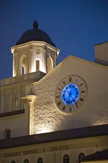 Mall Prints: USA, Florida, West Palm Beach. The stucco architecture of City Center Mall at twilight