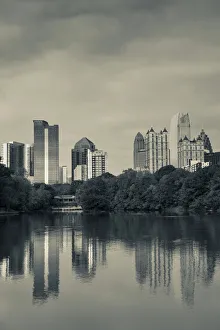 Skyline Prints: USA, Georgia, Atlanta, city skyline from Piedmont Park