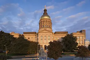 State Capitol Prints: USA, Georgia, Atlanta, Georgia State Capitol Building, state house, dawn, exterior