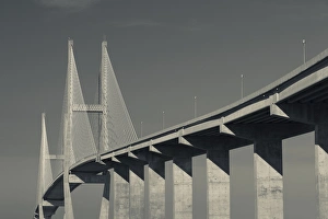 USA, Georgia, Brunswick, Sidney Lanier Bridge, across the Brunswick River