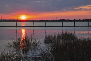 Jekyll Island Prints: USA, Georgia, Jekyll Island, Sunset on Jekyll Island