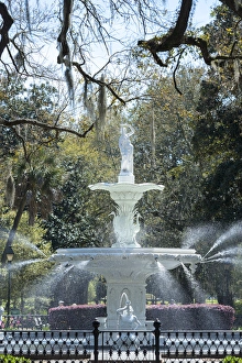 Forsyth Park Prints: USA, Georgia, Savannah, fountain in Forsyth Park