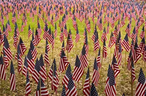 Patriotism Prints: USA, Georgia, Savannah. Memorial Day celebration with American flag