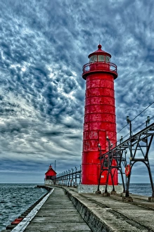 Images Dated 30th April 2011: USA, Grand Haven, Michigican, lighthouse