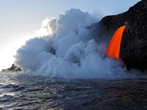 Flowing Prints: USA, Hawaii, Big Island. Lava from the Big Islands Pu u O o eruption